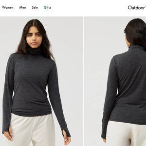 Outdoor Voices Merino Wool Turtleneck in Charcoal - NWT